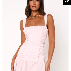 Elegant Pink Ruched Dress New Not used Medium